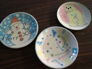 5色色絵付・出来上がり見本(お皿・小)
