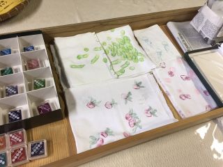 繭はんこを自在にスタンプ♪オリジナルはがきに♪