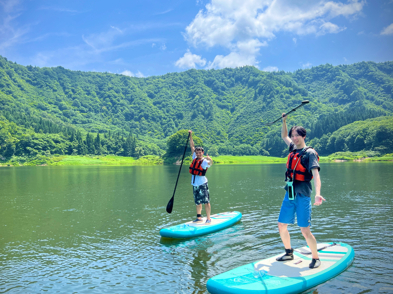 【東北・山形】白川湖SUPツアー！暑い夏こそ水遊び★ガイド付き2時間コースで初心...