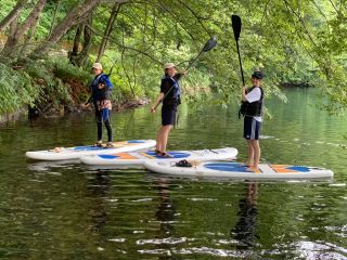 SUP(サップ)レンタルプラン!湖だから穏やかで透明度は最高8m、漕ぎ方、乗り方の丁寧な初心者レッスン付きで初めてでも安心です♪