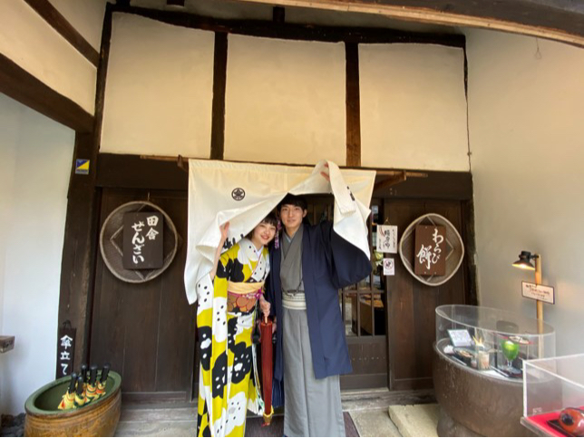 ゆのくにの森では、着物が似合うスポットがいっぱい! 旅の想い出になる色々な創作体験もできます♪