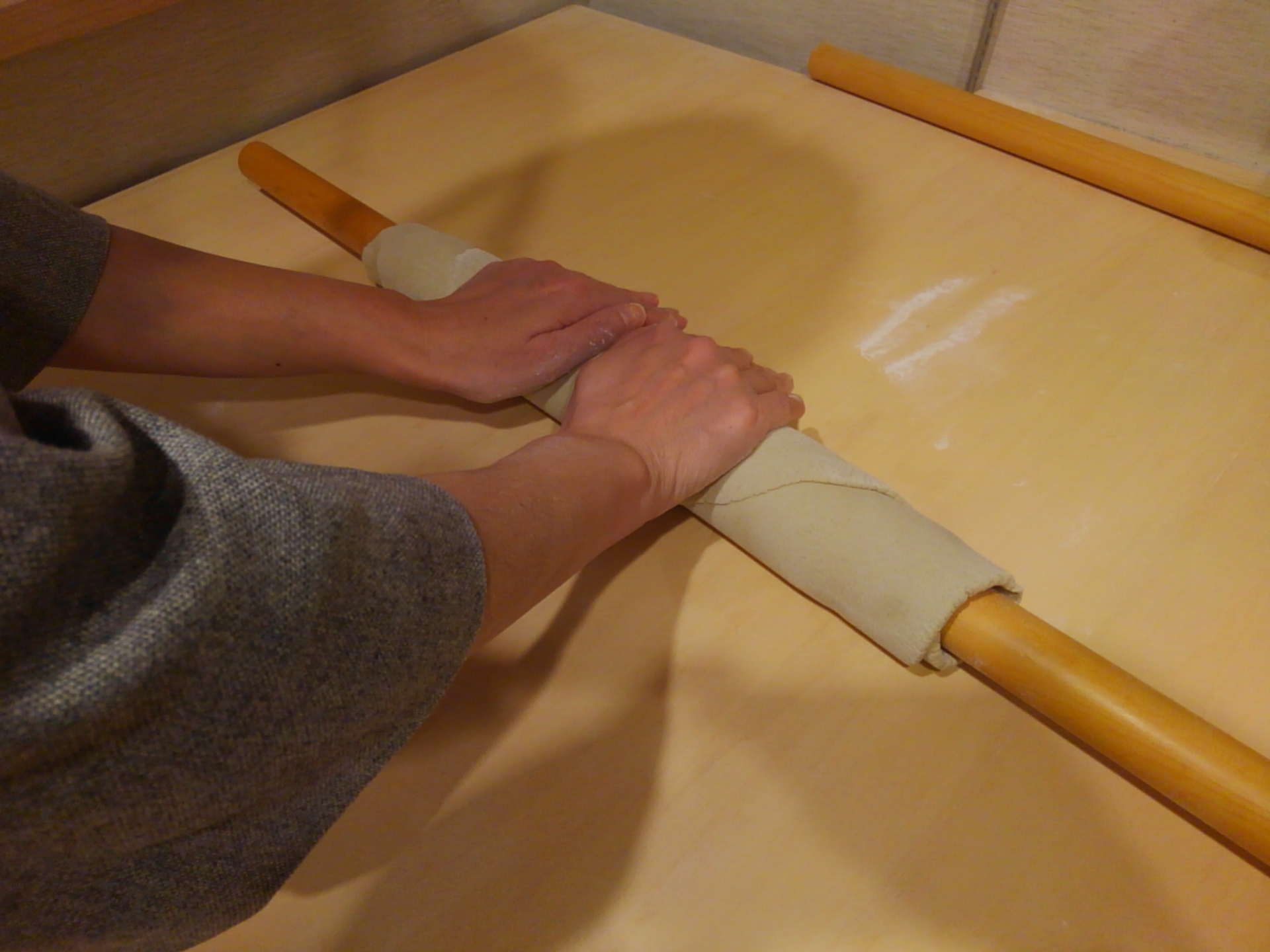 そばを延しているところです。