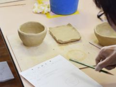 作品完成後に記録表を書きます。