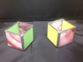 カラフルなキャンドルホルダー☆ とてもきれいです♪ お客様の作品!!