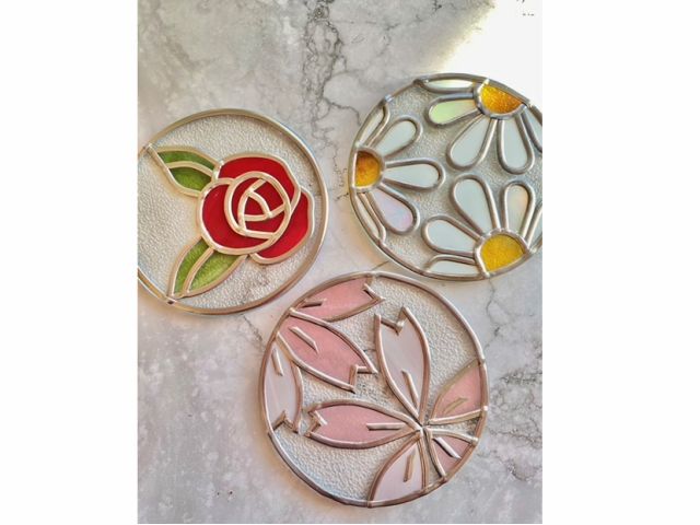 グラスアート体験(ガラスのコースター)