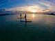 夕凪時のサンセットタイムは、風も波も穏やかです。SUP初めての方にとって、とてもやさいい海です。