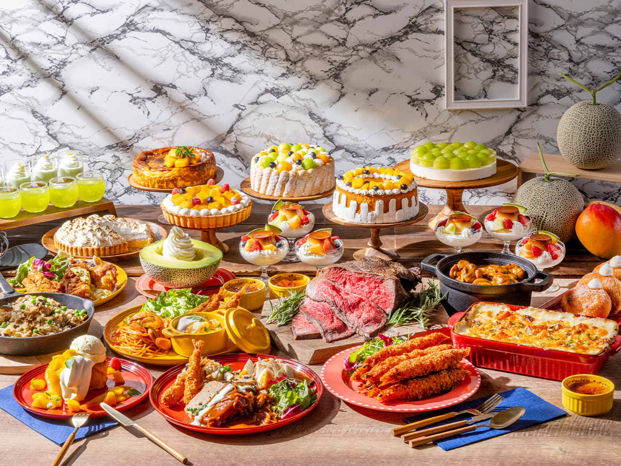 「ヒルトンブランチ」G.WスペシャルVIVA★洋食ビュッフェ★メロンとマンゴース...