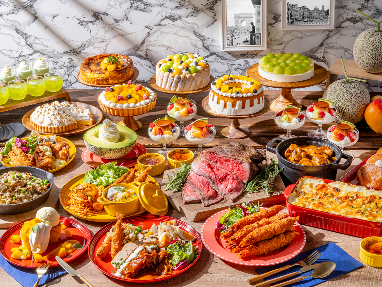 「土日祝ブランチ」VIVA★洋食ビュッフェ★メロンとマンゴースイーツフェア(ドリ...