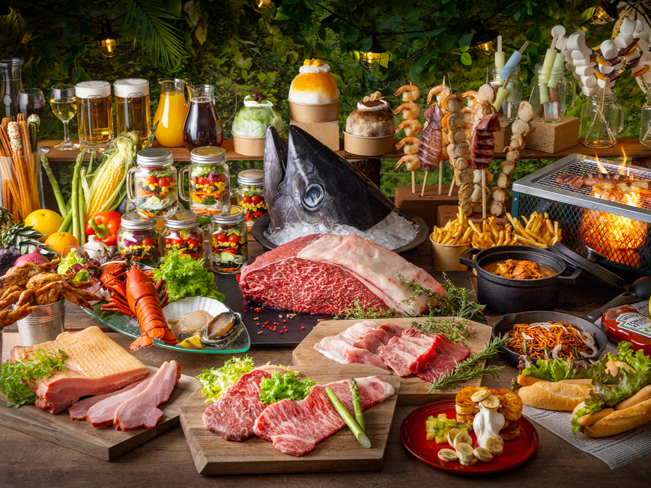 【今夏リニューアル】ガーデンBBQ食べ飲み放題|開放的な芝生で炭火体験〈スタンダ...