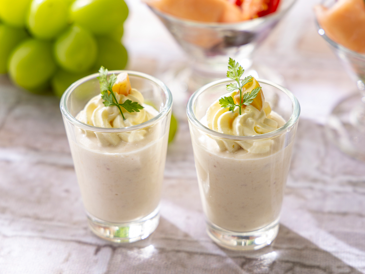 栗とベイクドスイートポテトの冷製スープ