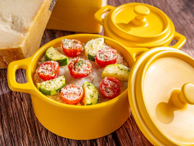 グラナパダーノともち麦のリゾット