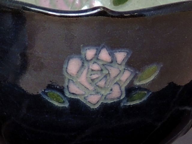 藍色 バラの花のワンポイント装飾例