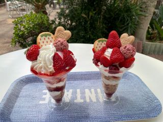 パフェの見本です。お好きなようにお作り下さい。