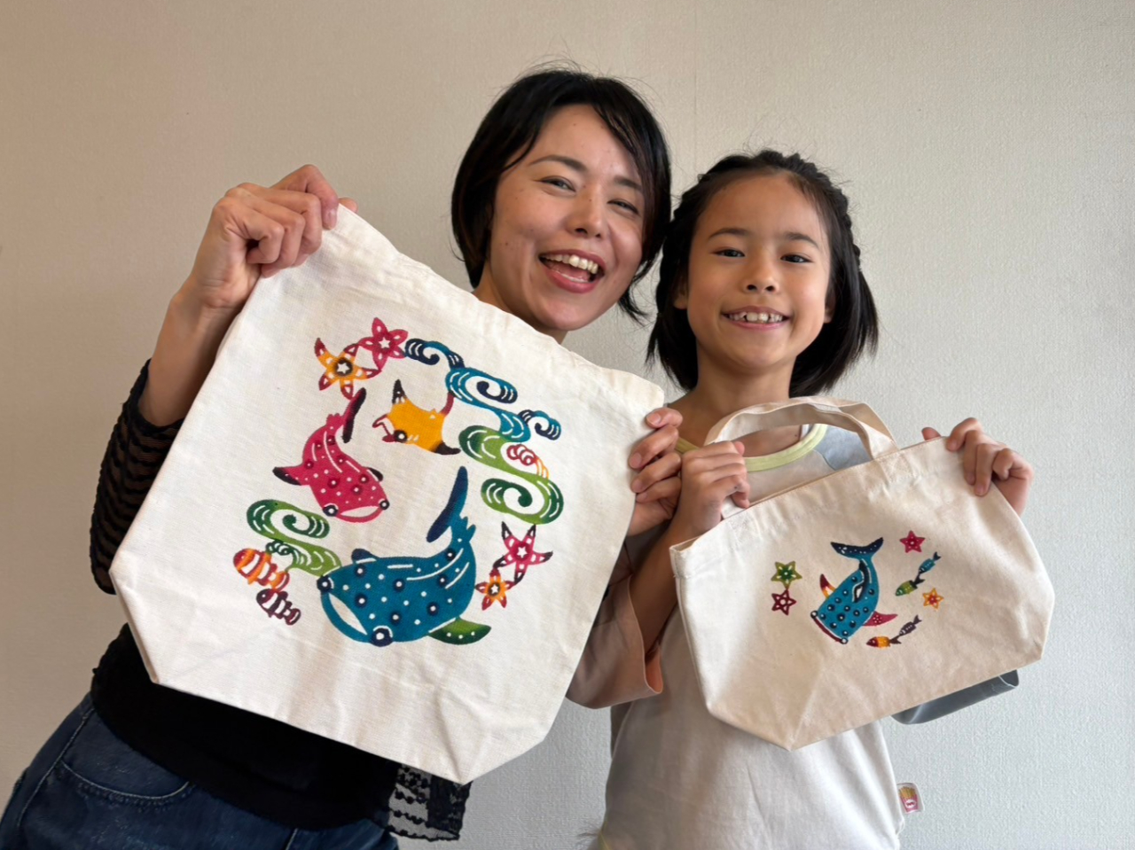 新作 恐竜【紅型染め体験 トートバッグ(大)】沖縄旅行の思い出作りに