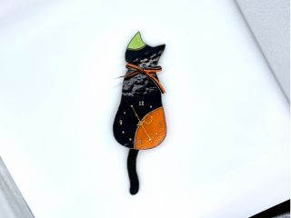ステンドグラス 尻尾フリフリ猫時計 ステンドグラス工房rope じゃらん遊び体験 ステンドグラス 尻尾フリフリ猫時計 ステンドグラス工房rope じゃらん遊び体験