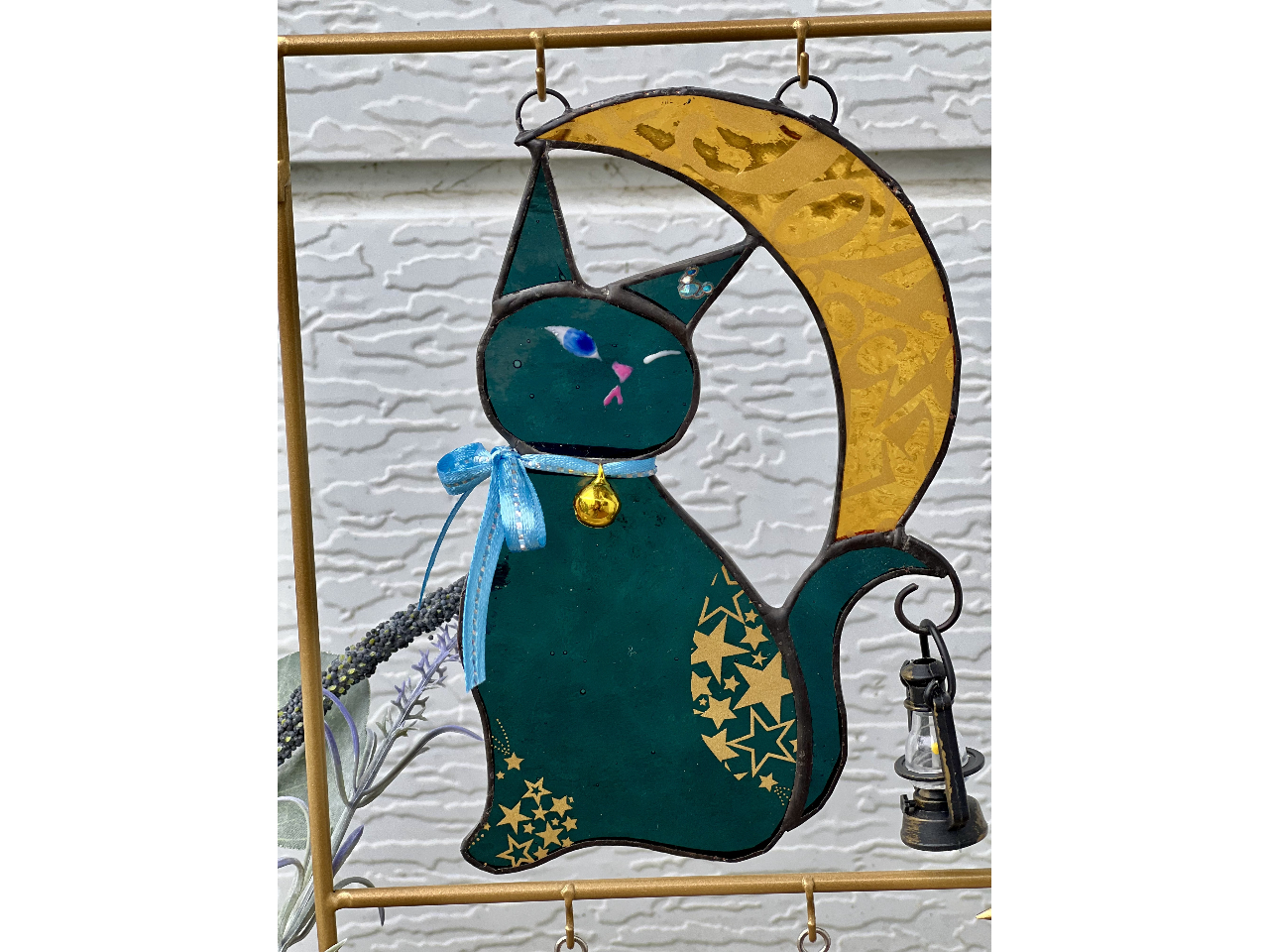 月猫☆夜猫ステンドグラス(ラック付き）作り体験♪/ステンドグラス工房