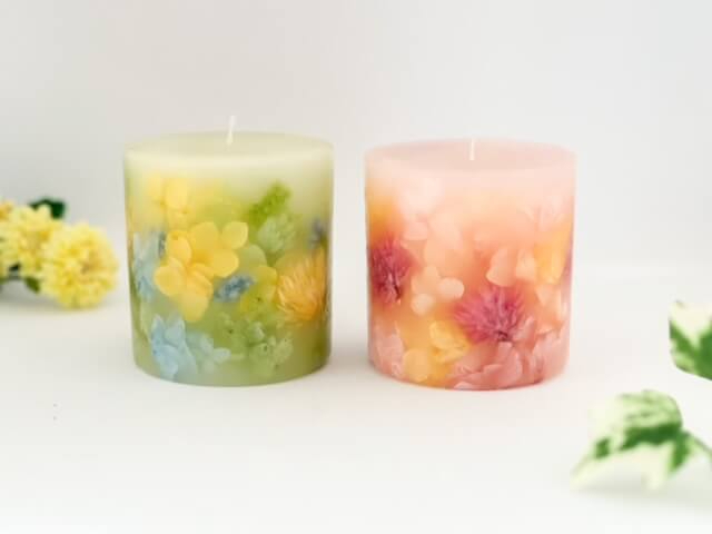 アジサイメインのボタニカルキャンドル