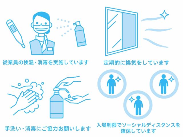 新型コロナウイルス感染症予防対策中