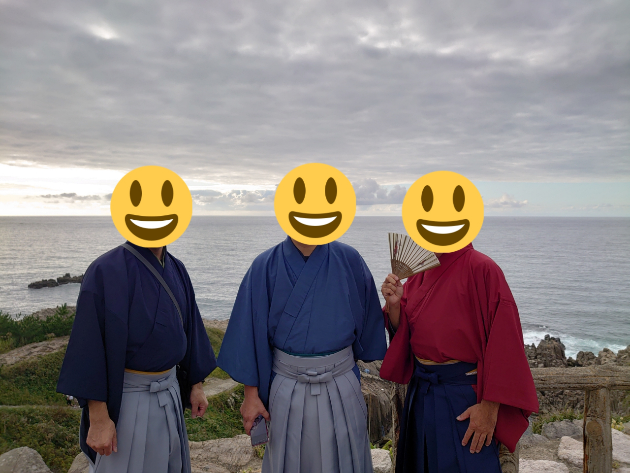 福井県観光スポット 東尋坊で男旅でパシャリ!