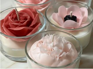 グラスキャンドル (芍薬・バラ・アネモネ)