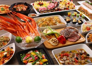 カニ&国産牛ステーキが食べ放題