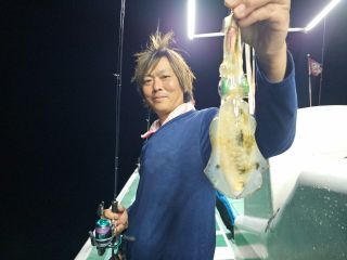夜のアオリイカ!