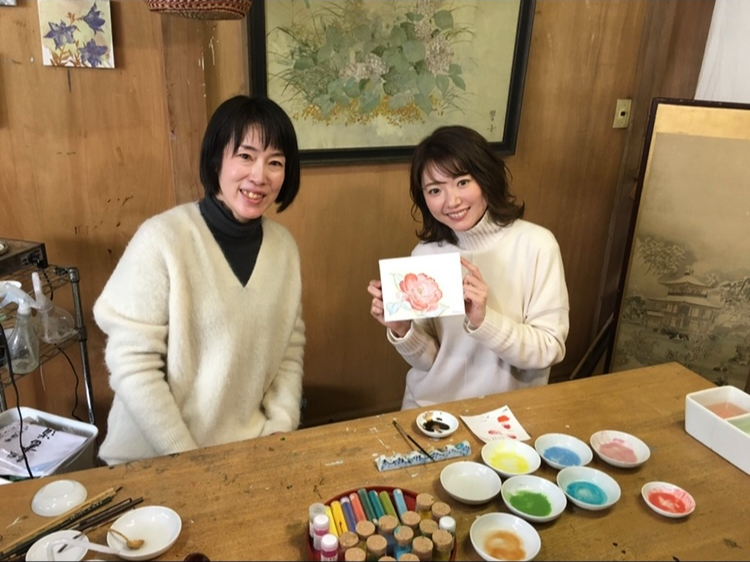 □金沢で日本画1日体験□日本画の画材を使ってオリジナル作品制作体験