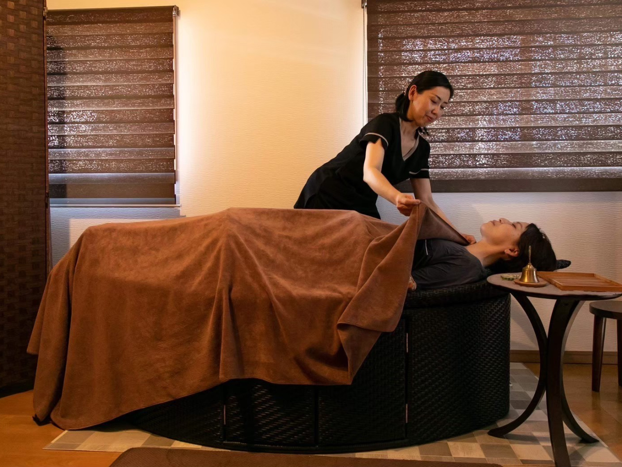 ハマム浴セッティングの様子