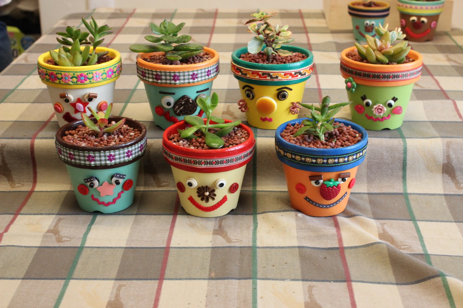 手描き　鉢植え　ハンドメイド 手描き植木鉢❤柄違い3点セット（受注製作） 一輪挿し・花瓶・花器