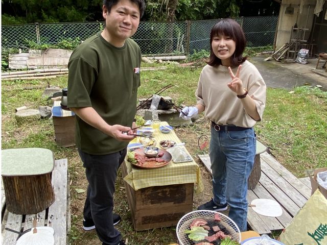 竹林を眺めながら緑と空に囲まれた裏庭でごゆっくりとお過ごしください