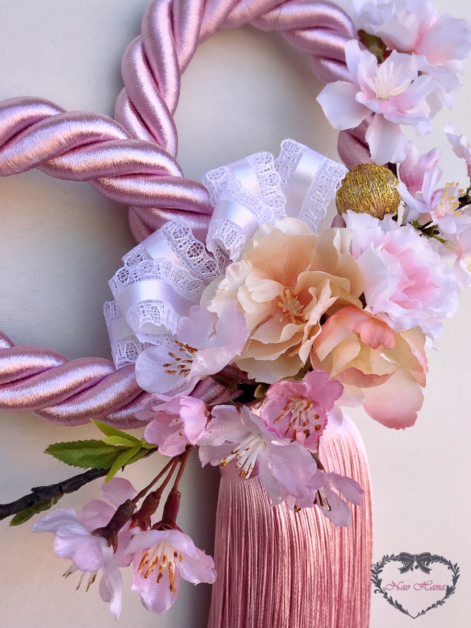 手ぶらでOK♪》【桜タッセルアレンジ☆アーティフィシャルフラワー