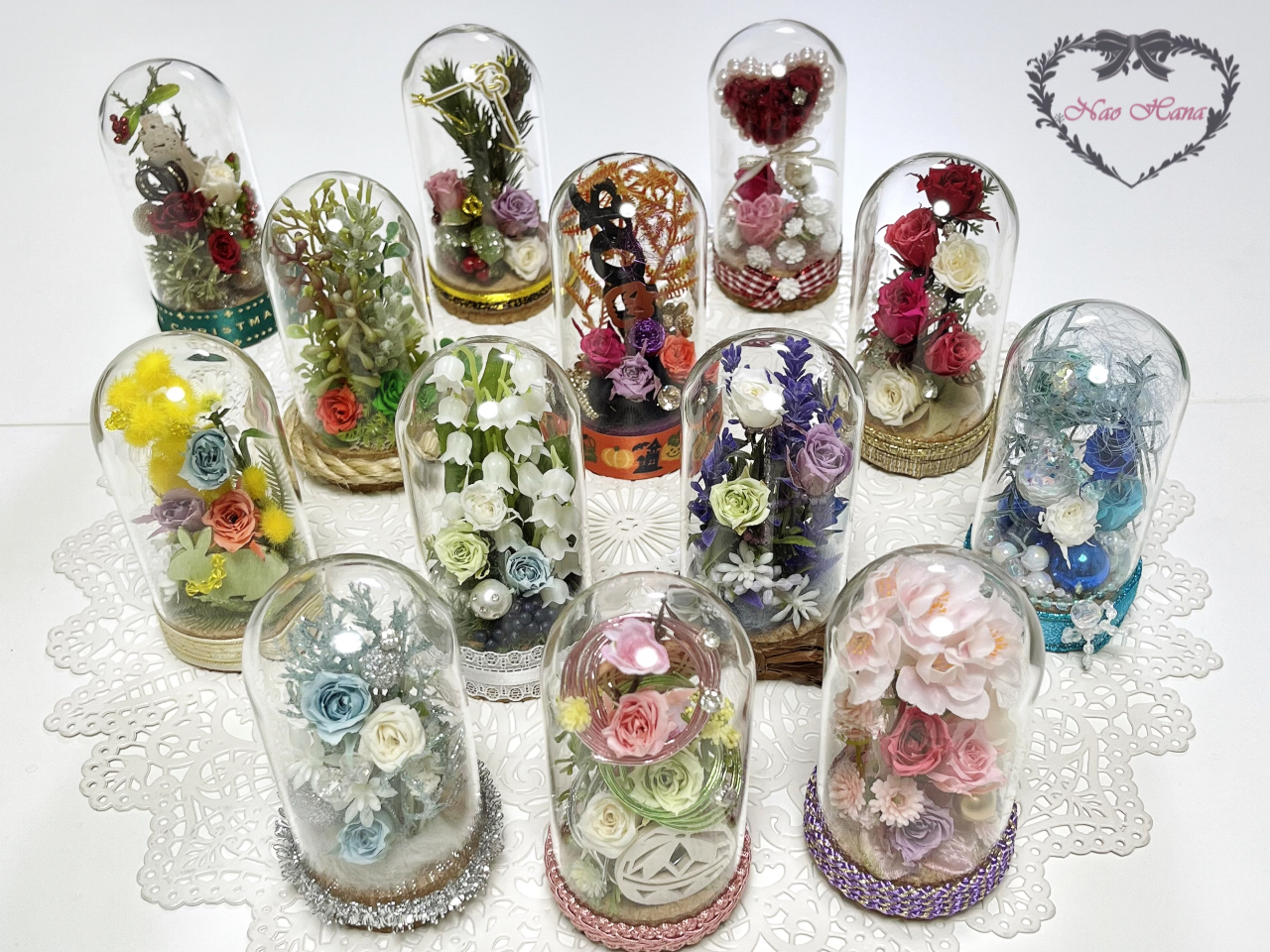 手ぶらでOK♪ワークショップ》【ミニガラスドーム☆プリザーブド