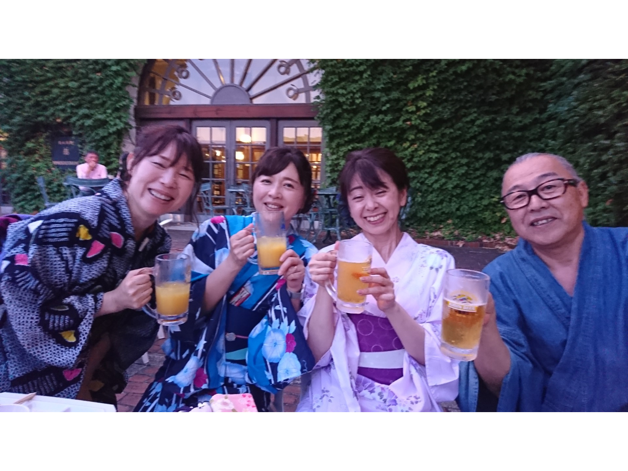 浴衣でビアガーデン!楽しいですよ!時間延長ご相談に応じます。