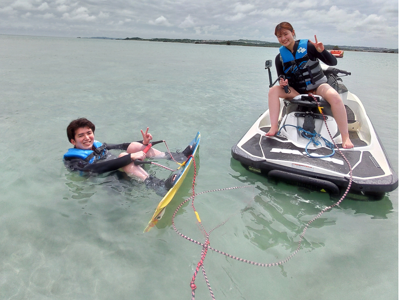 海の中に入って出発!!