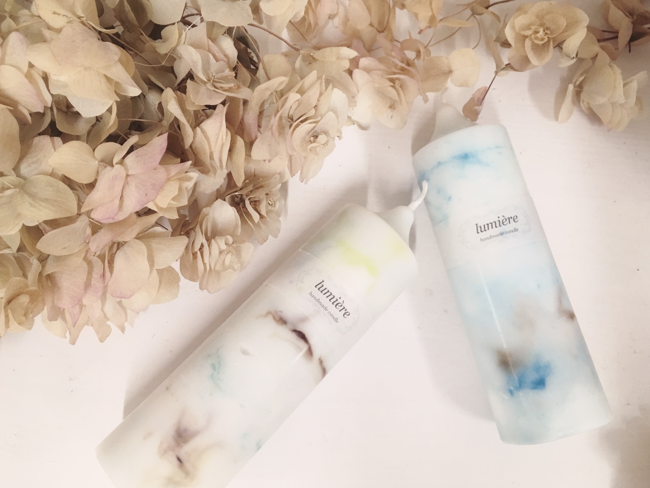 人気のホワイトキャンドル(2本作成)