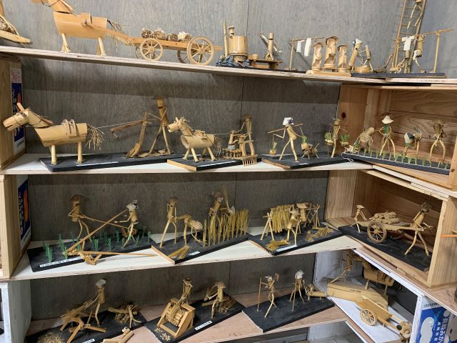 竹細工の展示もございます。細部まで作り込まれた竹細工を是非じっくりとご覧ください。