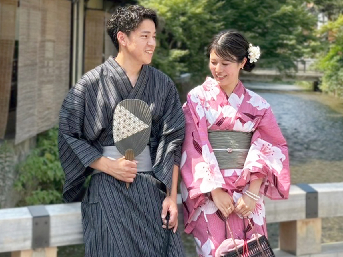 カップル浴衣・着物プラン】☆嵐山でのデートにおすすめ☆レース