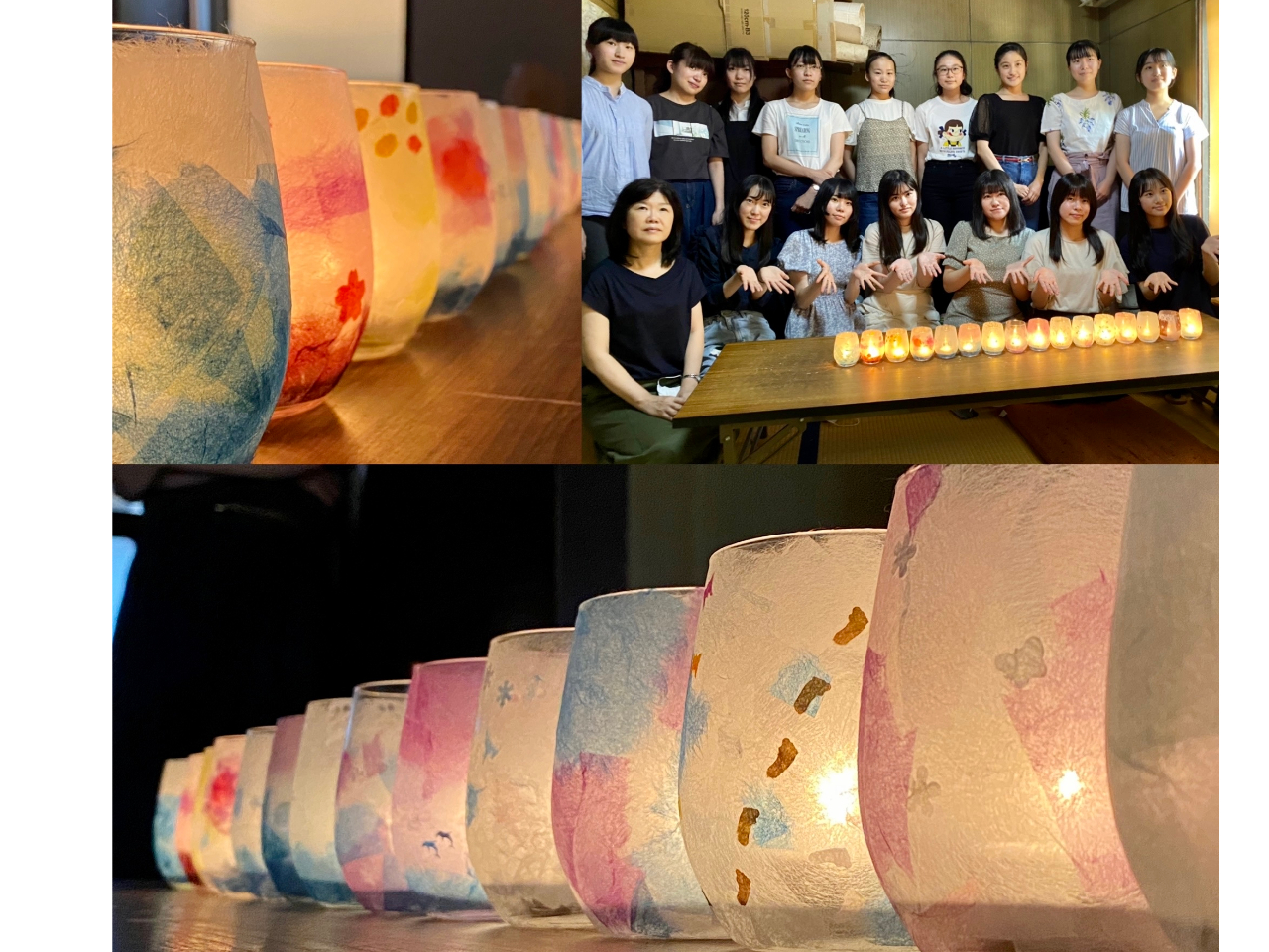 みんなでワイワイ盛り上がること間違いなし(^^)/それぞれの個性が出るのがあかり作りの面白いところです。