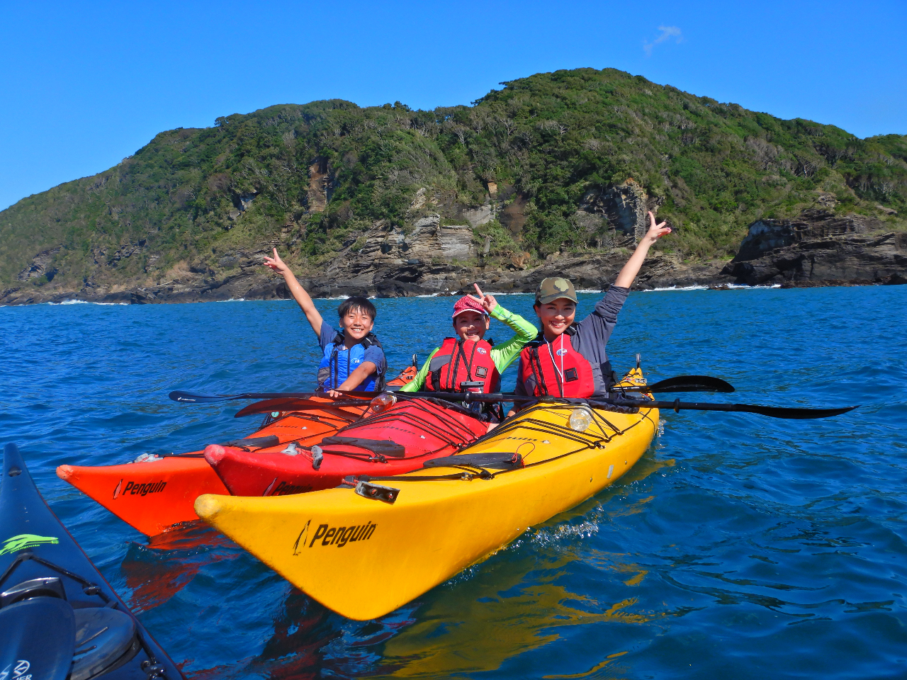 初めての方でも大丈夫!安定しているカヤックを使用します!