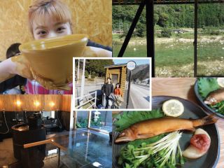 電動ろくろ 太田川のセセラギ 月ヶ瀬温泉 金の鮎めし 高速バス(無料送迎、フットパス)