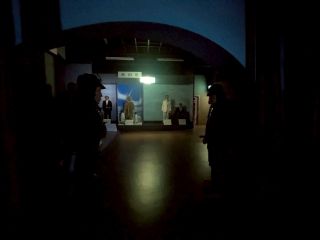 明るい昼間の館内から一転、夜は真っ暗に…