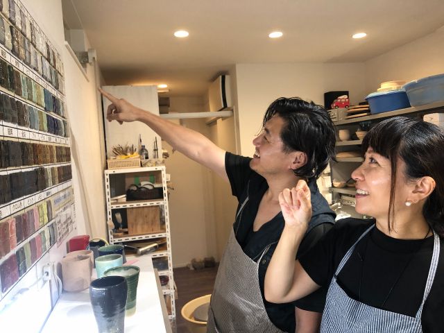 釉薬を選ぶのも楽しい時間♪
