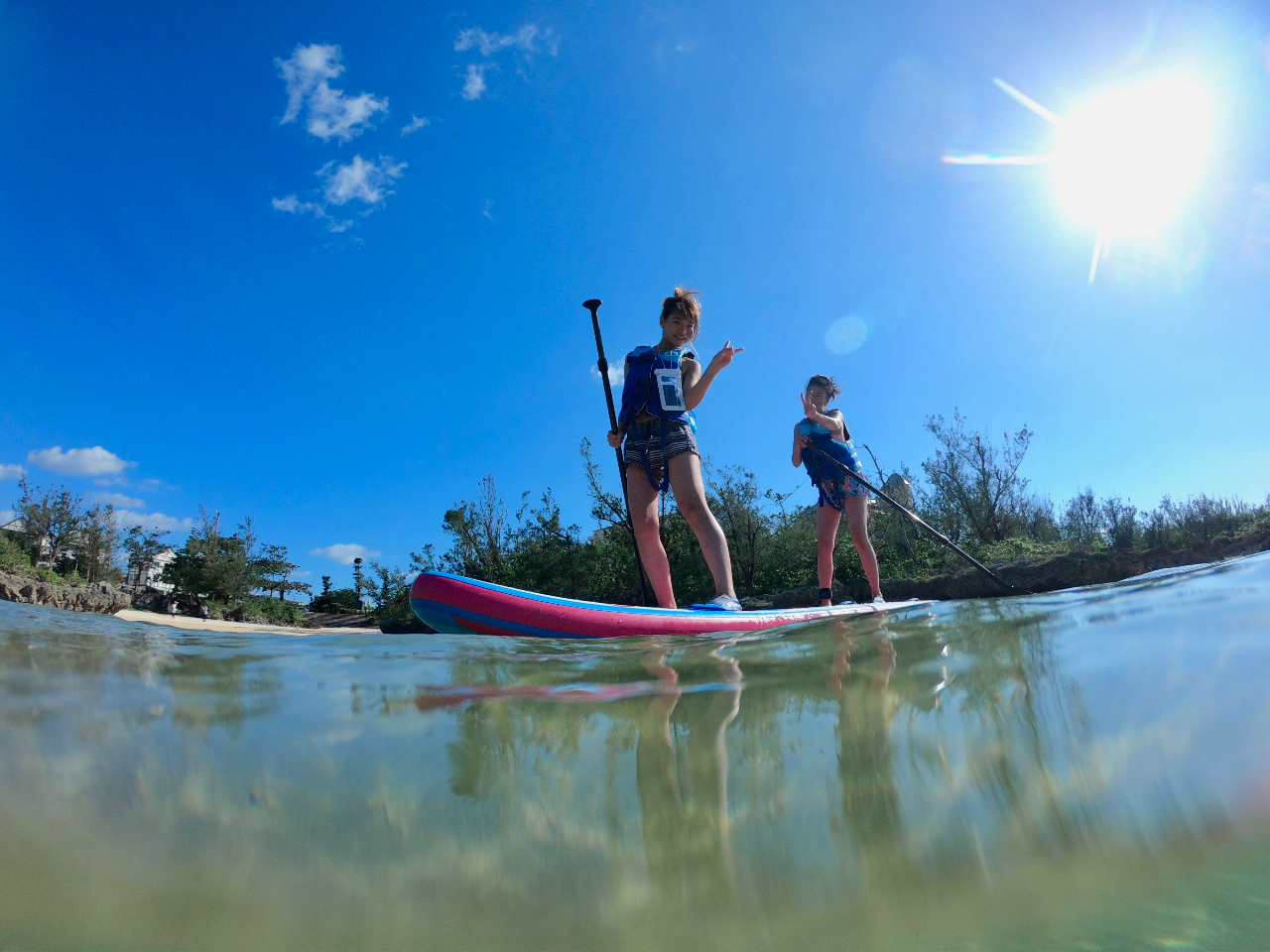 2人で1つのボードに乗って漕ぐと楽しさ倍増!!