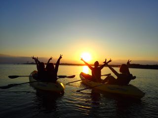 夕日をバックに!