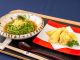 提携レストランでお食事(17:30〜)することも出来ます。お子様向けセット「魚の唐揚げ+小さなわかめそば」税込1,500円/個。通常メニューや単品もございます。