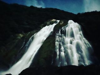 日本滝百選「大川の滝」 夜の神秘的な大瀑布