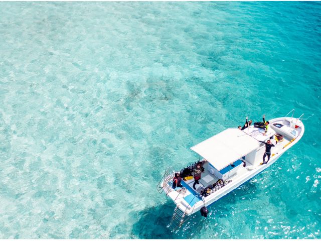 ボートの上で休憩