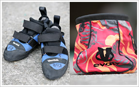 クライミングシューズ・チョークバックのレンタルをご用意しております。