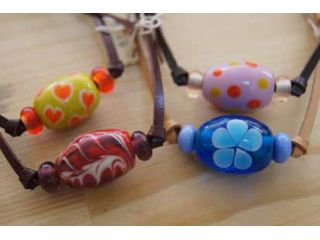 とんぼ玉製作体験 水玉模様 マーブル模様 ハート模様 花模様が選べます。