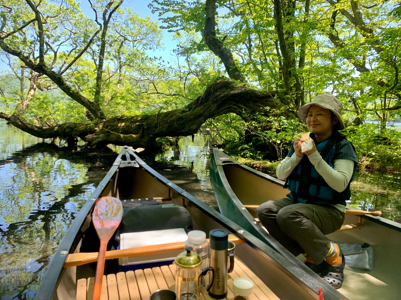 入り江でのティータイム、コンディションによって最適な休憩場所にお連れします